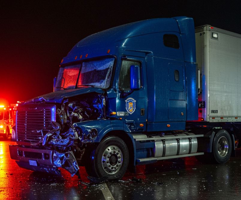 crashed truck on interstate 10 in san bernardino